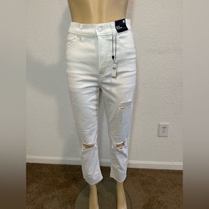 Express jeans pants 6R Mom Super High Rise new White Color